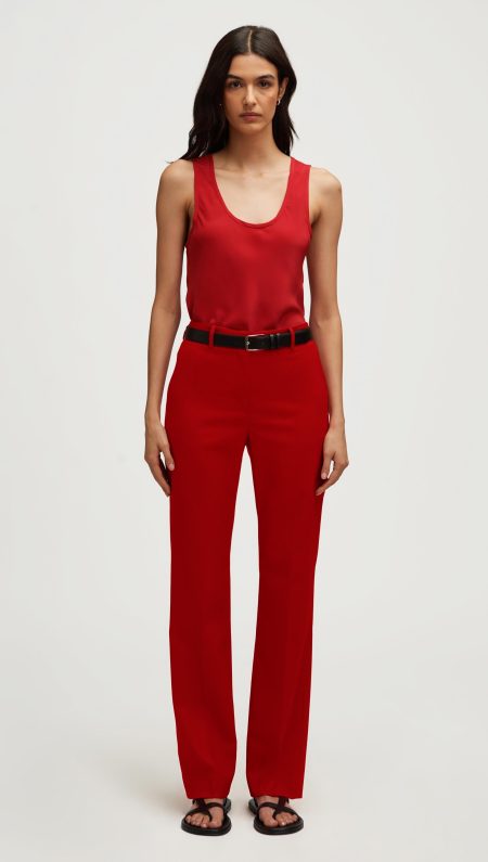 Straight Leg Trouser in Seasonless Wool | Tomato