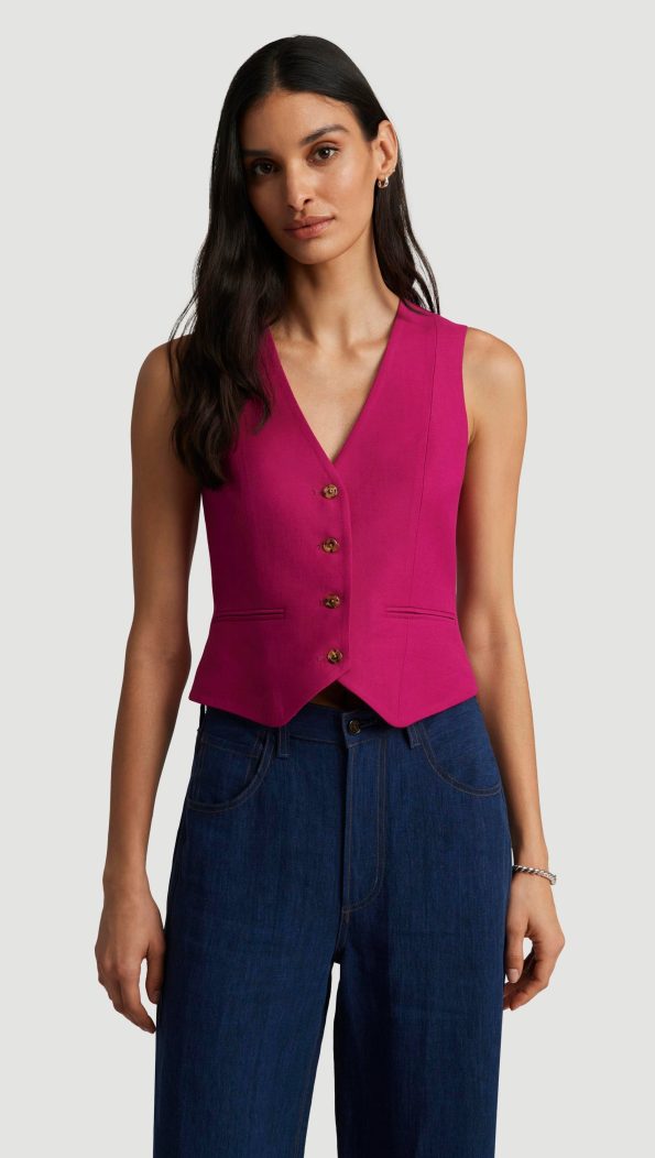 39_Waistcoat_in_Viscose_Linen_Twill_Fuchsia_2201
